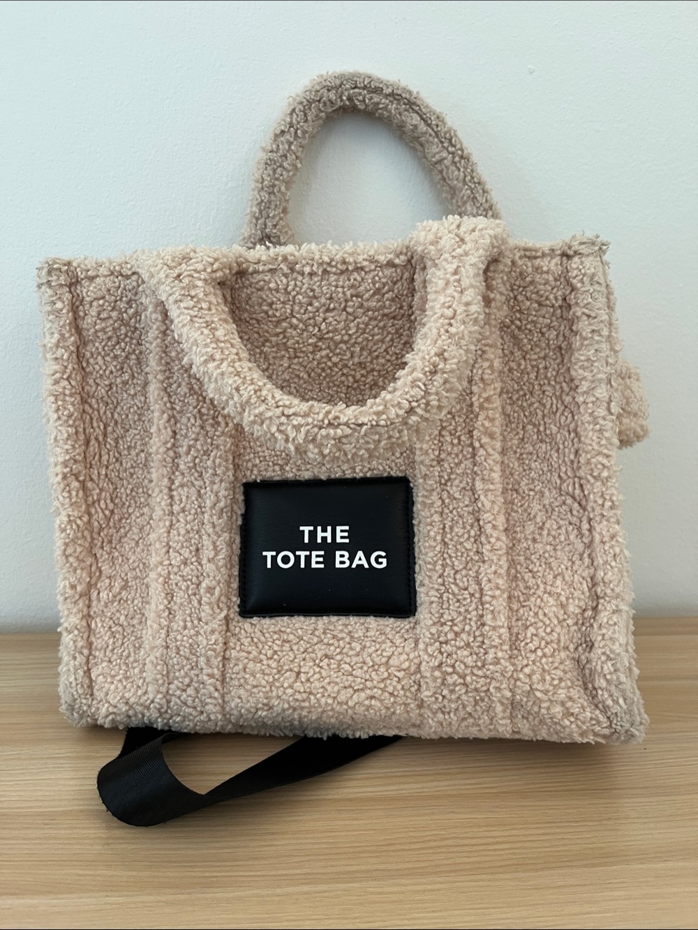 Beige Sherpa Tote - Cozy Everyday Handbag